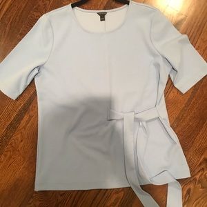 Ann Taylor blouse with tie in robin egg blue